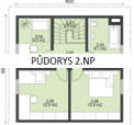 VS DOMY a.s. - energeticky sporn dm PARVUS II - pdorys 2NP